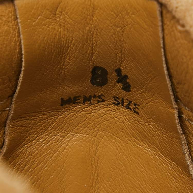 Pre Owned Tod's Light Brown Suede Braided Bow Loafers Size 42.5