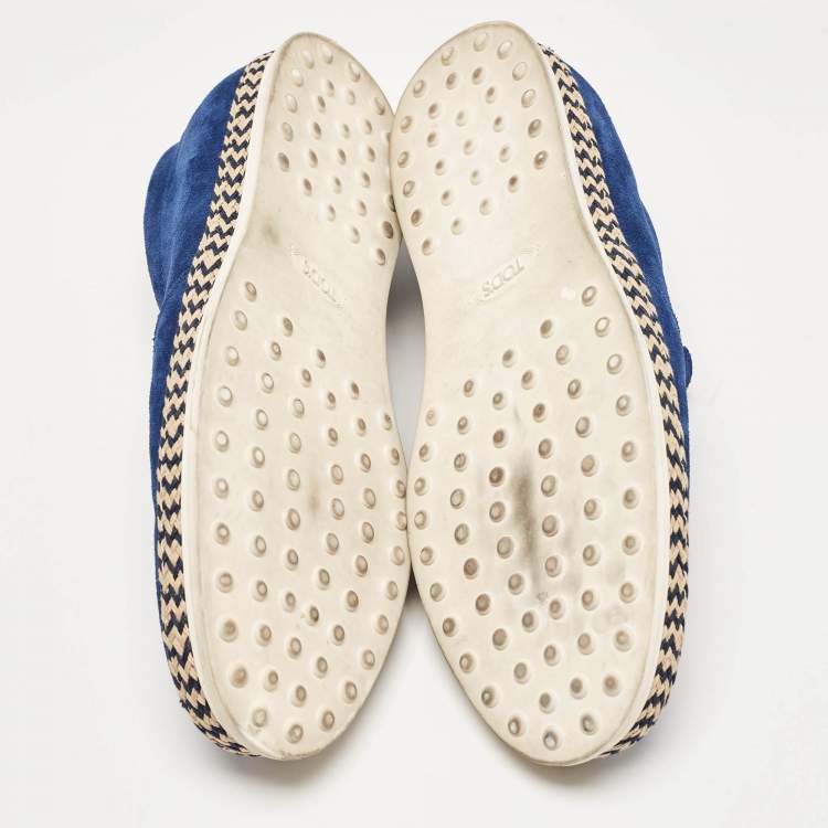 Pre Owned Tod's Blue Suede Slip On Sneakers Size 41.5