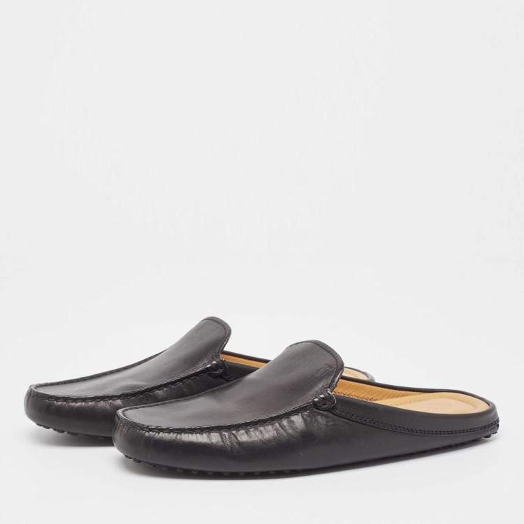 Pre Owned Tod's Black Leather Mules Size 40