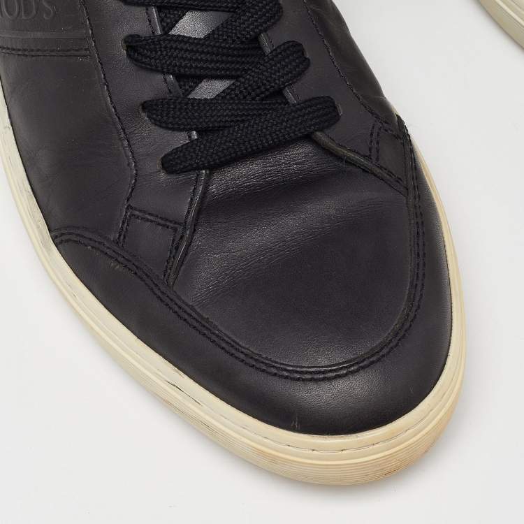 Pre Owned Tod's Midnight Blue Leather Low Top Sneakers Size 42.5