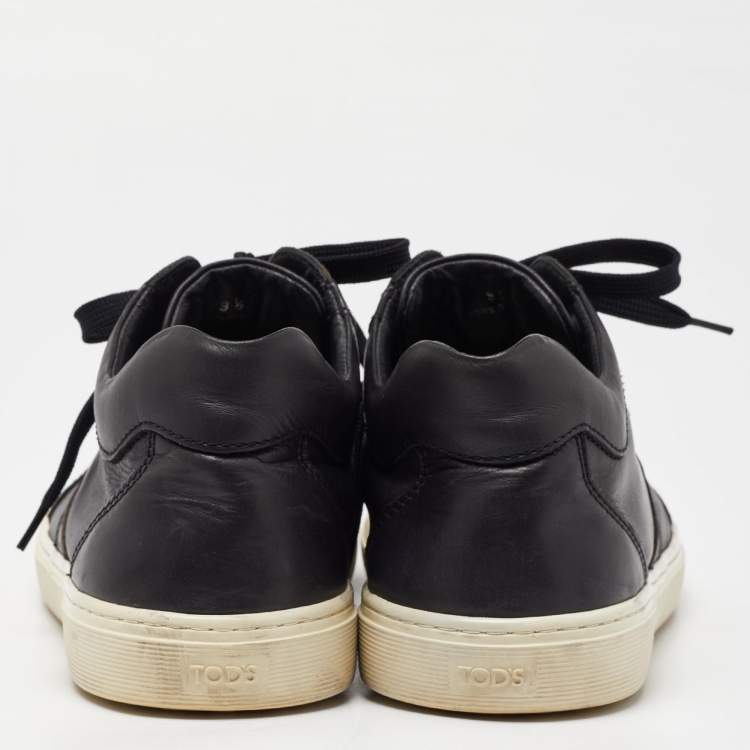 Pre Owned Tod's Midnight Blue Leather Low Top Sneakers Size 42.5