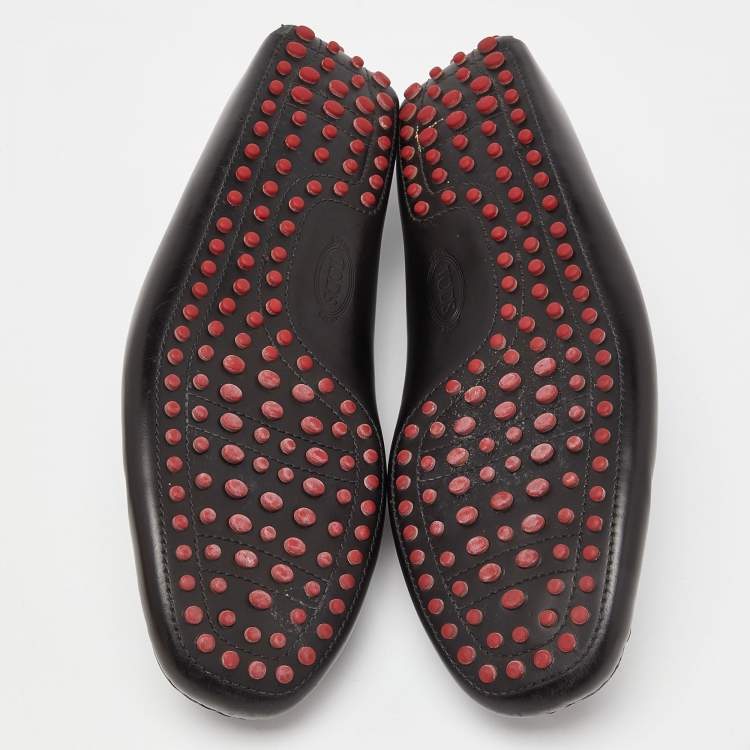 مملوكة مسبقًا Tod's For Ferrari Black Leather Slip On Loafers Size 43