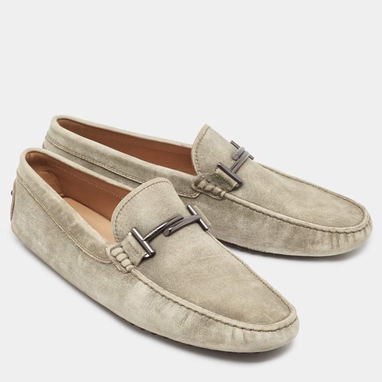 مملوكة مسبقًا Tod's Green Nubuck Leather Slip On Loafers Size 43