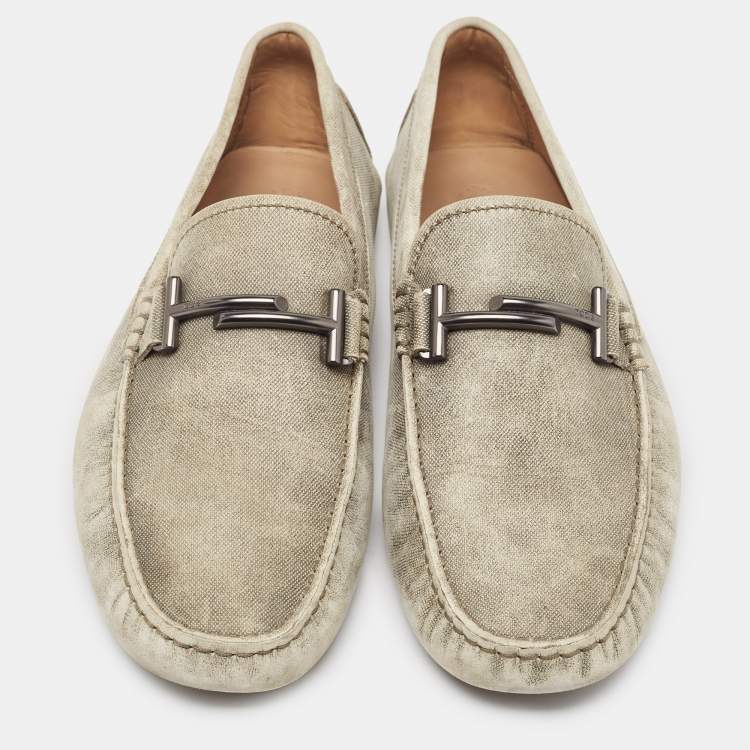 مملوكة مسبقًا Tod's Green Nubuck Leather Slip On Loafers Size 43