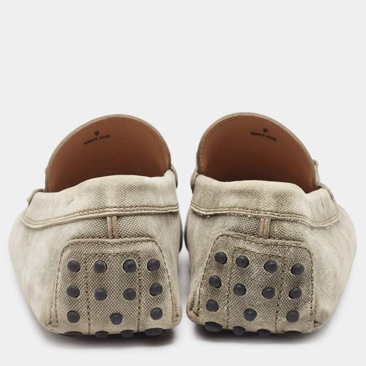 مملوكة مسبقًا Tod's Green Nubuck Leather Slip On Loafers Size 43