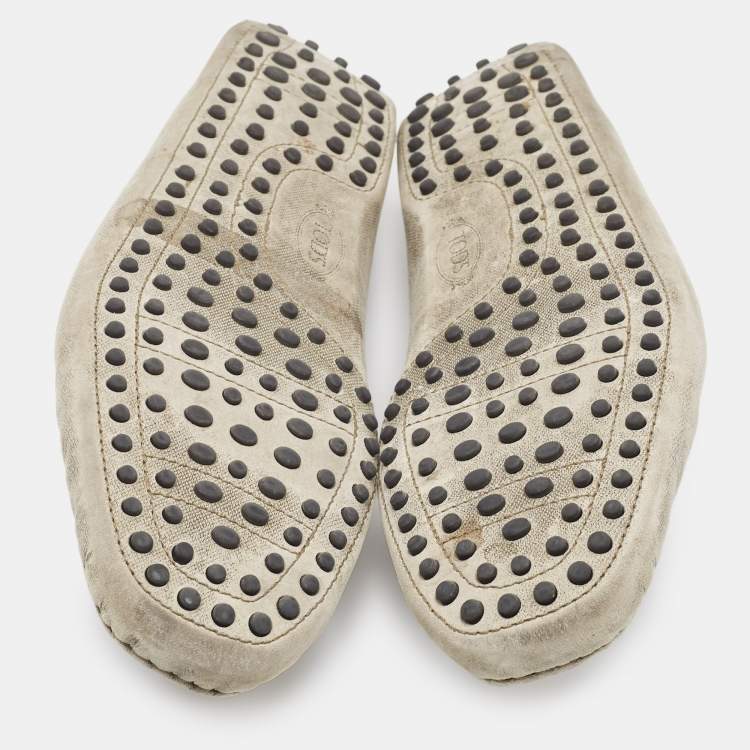 مملوكة مسبقًا Tod's Green Nubuck Leather Slip On Loafers Size 43