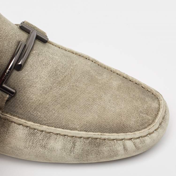 مملوكة مسبقًا Tod's Green Nubuck Leather Slip On Loafers Size 43