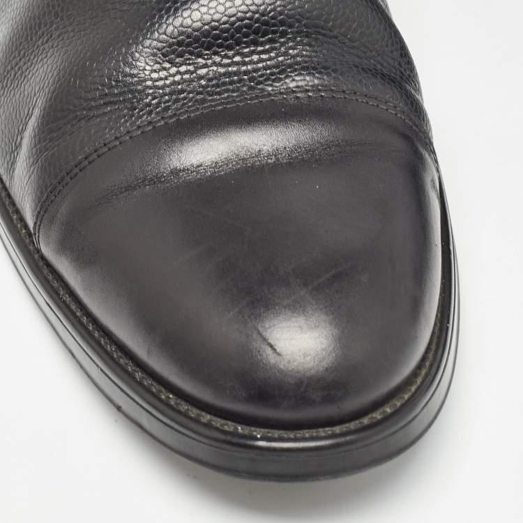 Pre Owned Tod's Black Leather Lace Up Oxfords Size 43