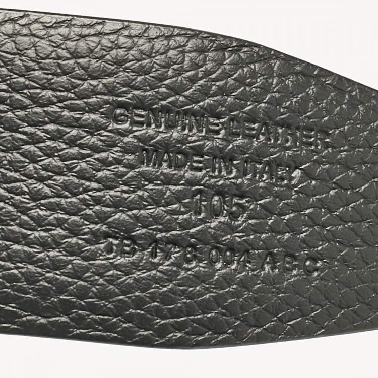 Pre Owned Tom Ford Black/Navy Blue Leather T Buckle Belt 105CM