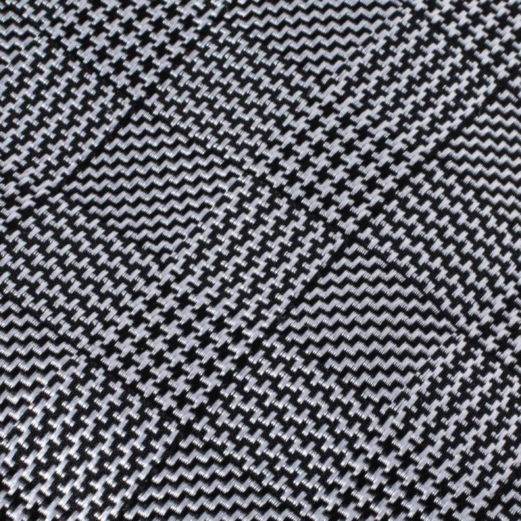Pre Owned Tom Ford Monochrome Glen Plaid Silk Tie