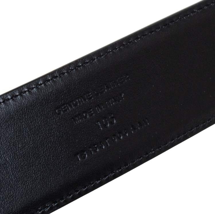 Pre Owned Tom Ford Black Leather T Buckle Belt 105 CM