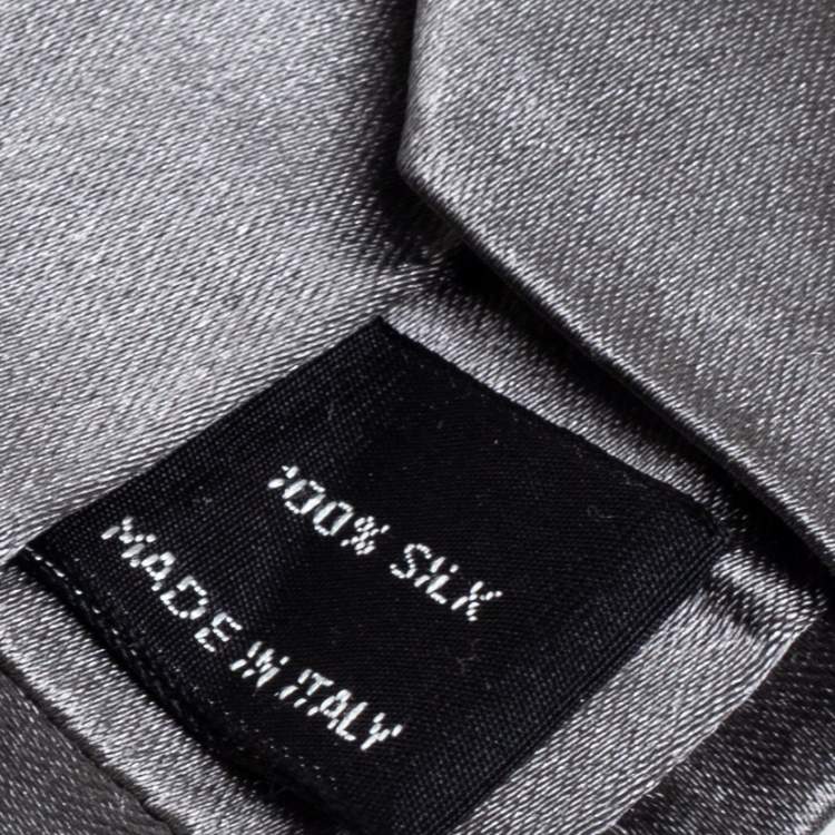 Pre Owned Tom Ford Grey Solid Silk Satin Tie
