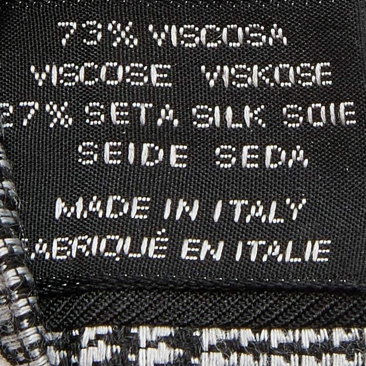 Pre Owned Tom Ford Balck & White Check Patterned Silk Blend Tie