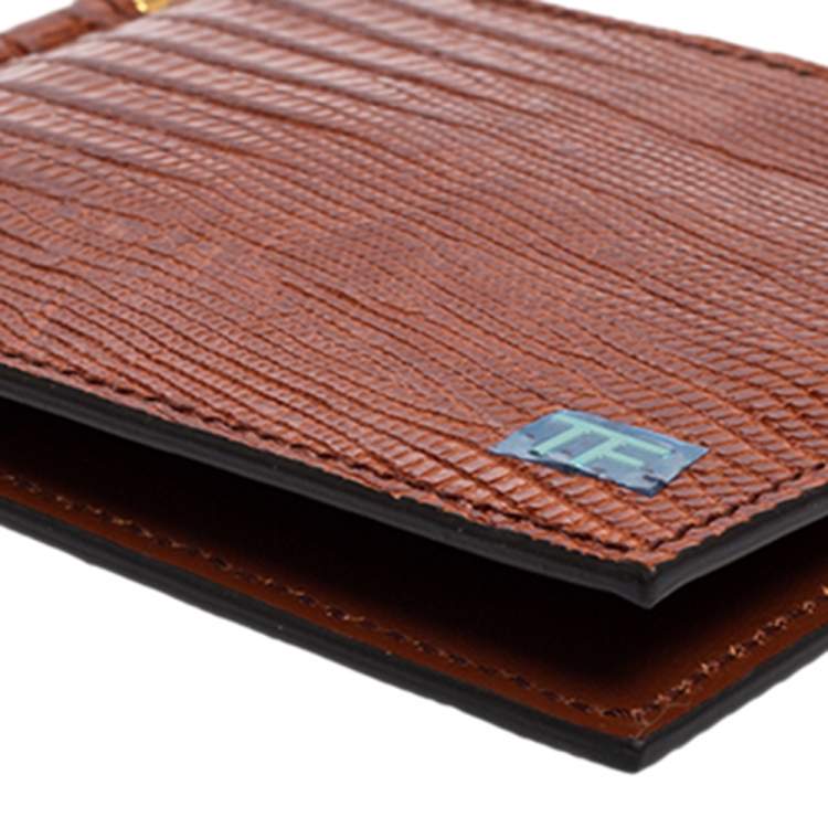 Pre Owned Tom Ford Brown Lizard Money Clip Wallet