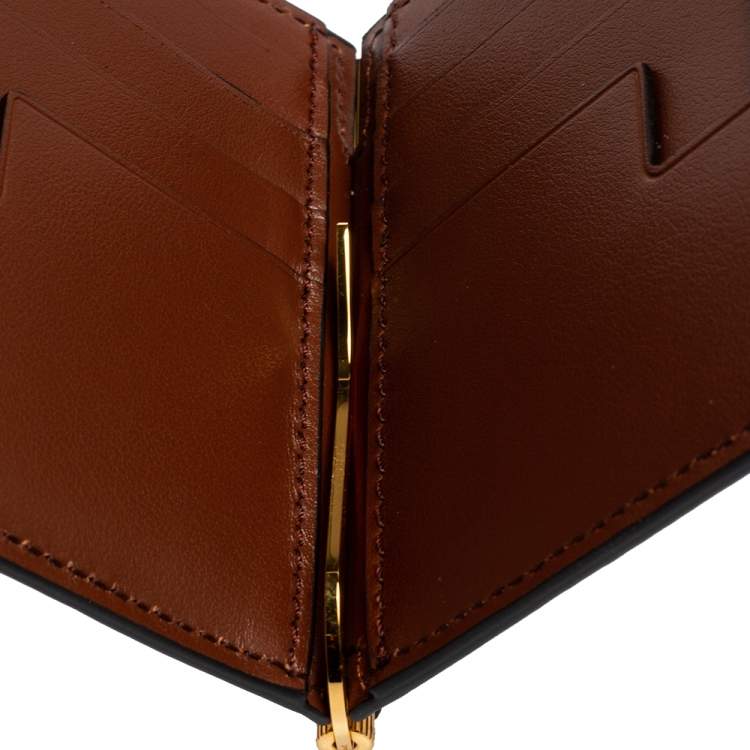 Pre Owned Tom Ford Brown Lizard Money Clip Wallet