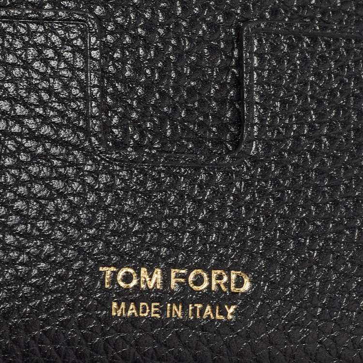 Pre Owned Tom Ford Black Leather T-Line Card Holder
