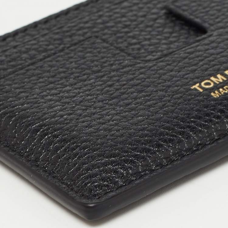 Pre Owned Tom Ford Black Leather T-Line Card Holder