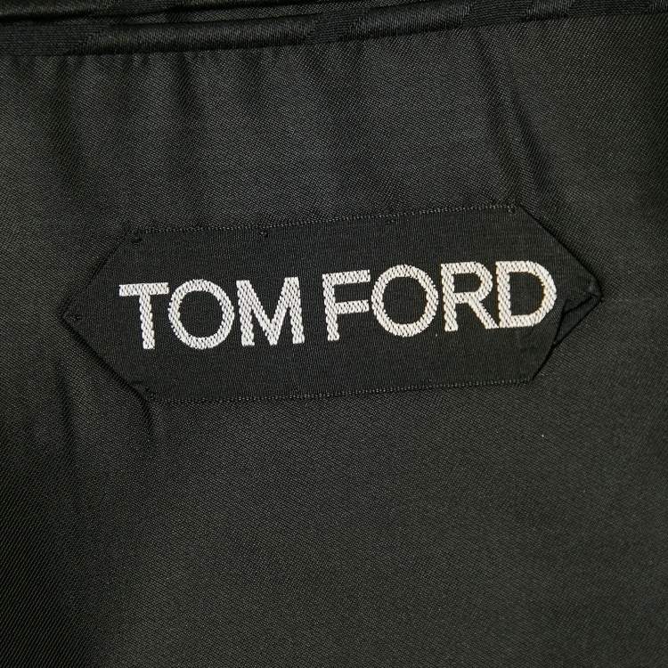 Pre Owned Tom Ford Black Jacquard Single Breasted Pants Suit L