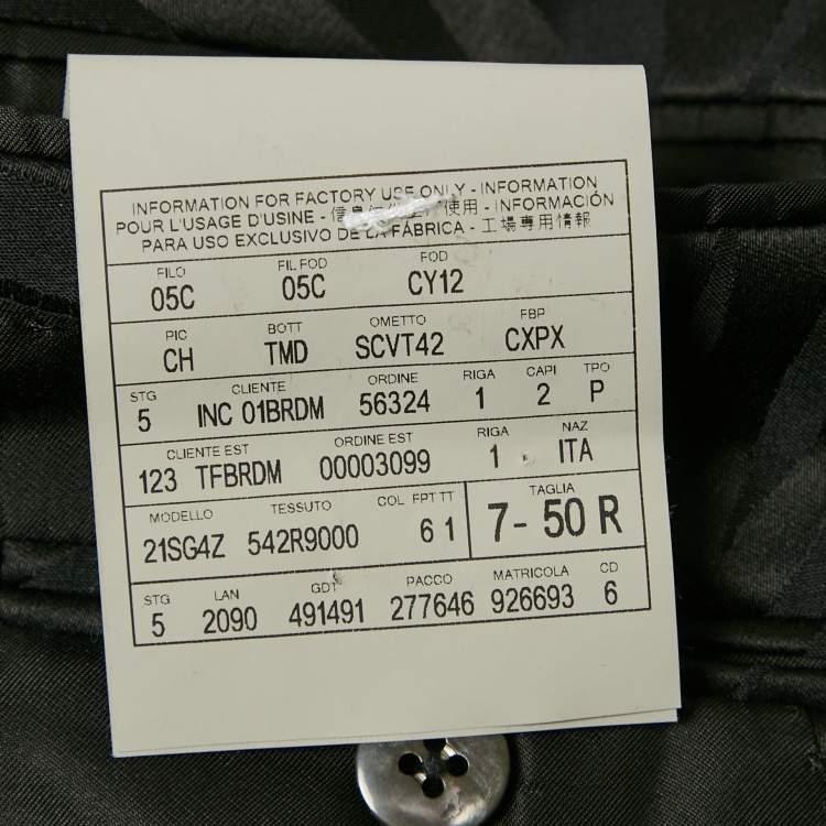 Pre Owned Tom Ford Black Jacquard Single Breasted Pants Suit L