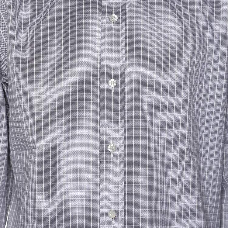 Pre Owned Tom Ford Grey Checkered Cotton Long Sleeve Shirt L