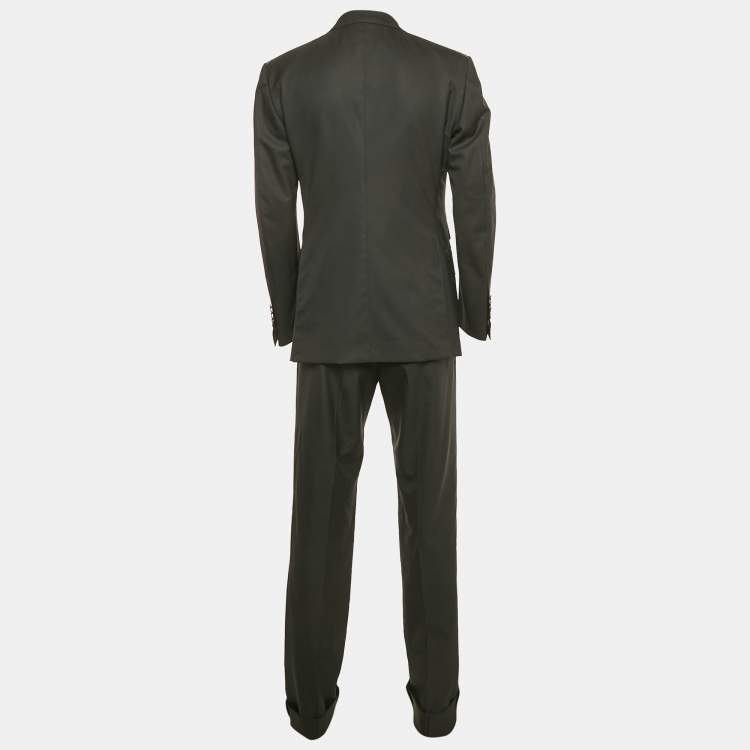 Pre Owned Tom Ford Black Wool Regular Fit Suit L