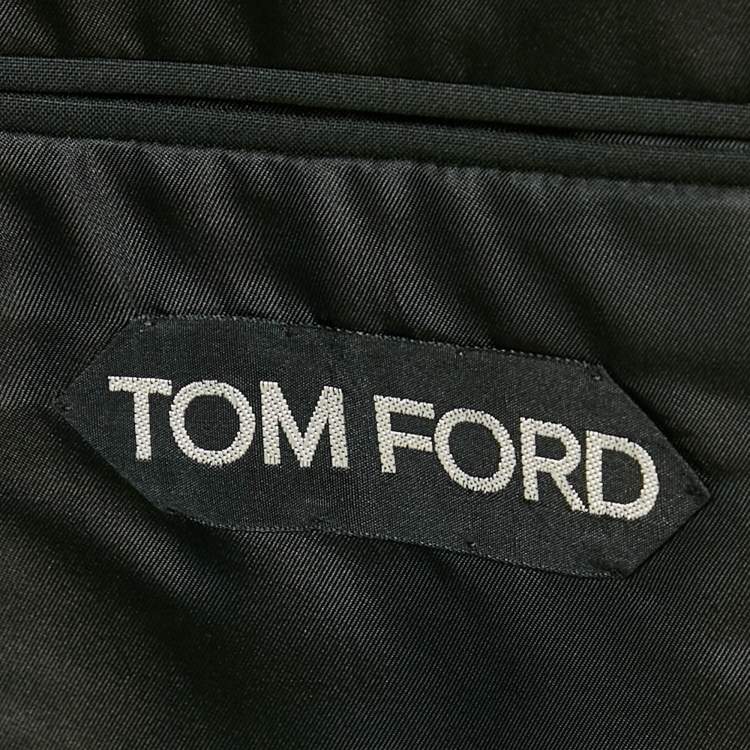 Pre Owned Tom Ford Black Wool Regular Fit Suit L