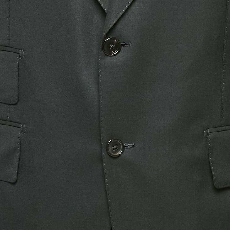 Pre Owned Tom Ford Black Wool Regular Fit Suit L