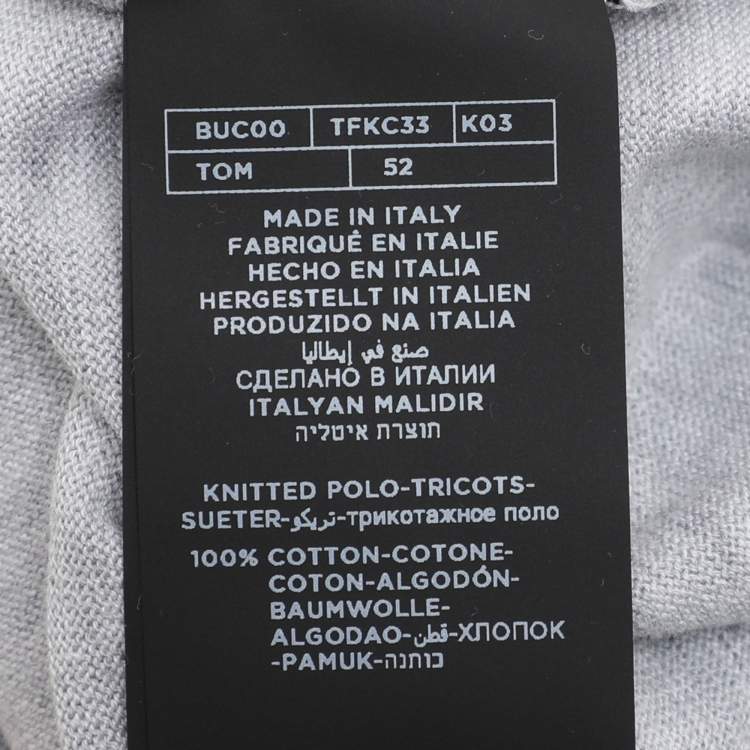 Pre Owned Tom Ford Grey Cotton Knit Polo T-Shirt XL