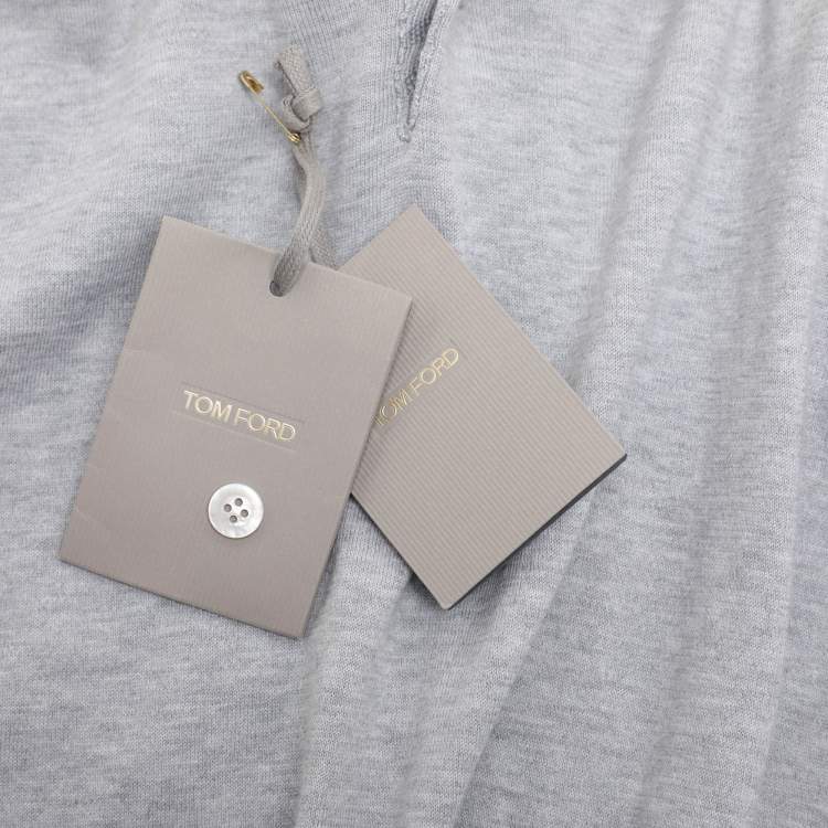 Pre Owned Tom Ford Grey Cotton Knit Polo T-Shirt XL