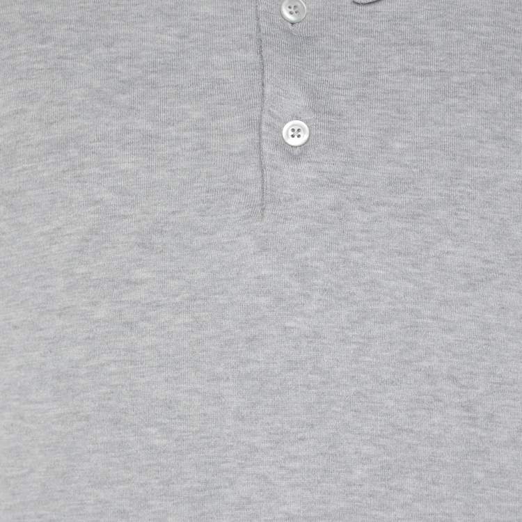 Pre Owned Tom Ford Grey Cotton Knit Polo T-Shirt XL