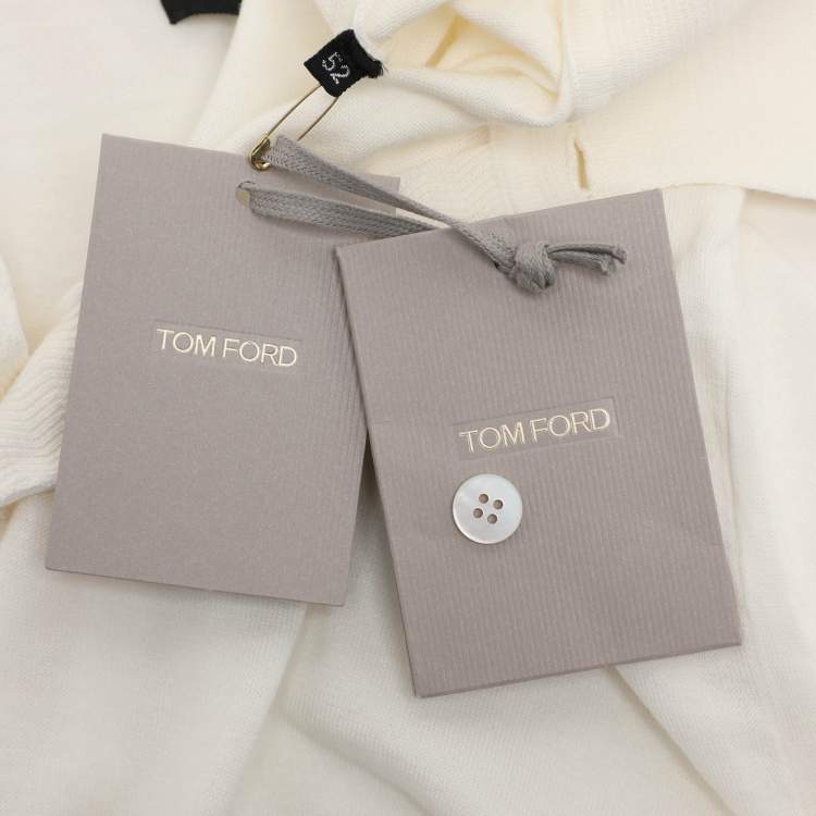 Pre Owned Tom Ford Cream Cotton Knit Polo T-Shirt XL