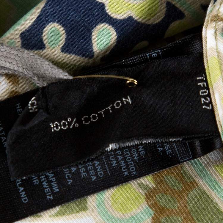 Pre Owned Tom Ford Green Floral Print Cotton Long Sleeve Shirt L
