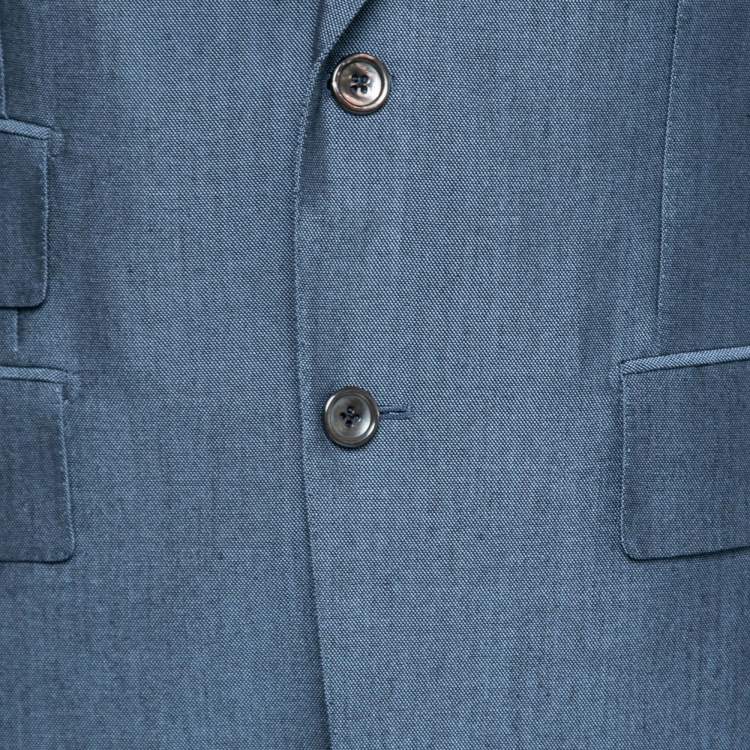 مملوكة مسبقًا Tom Ford Blue Mohair Wool Single Breasted Blazer L