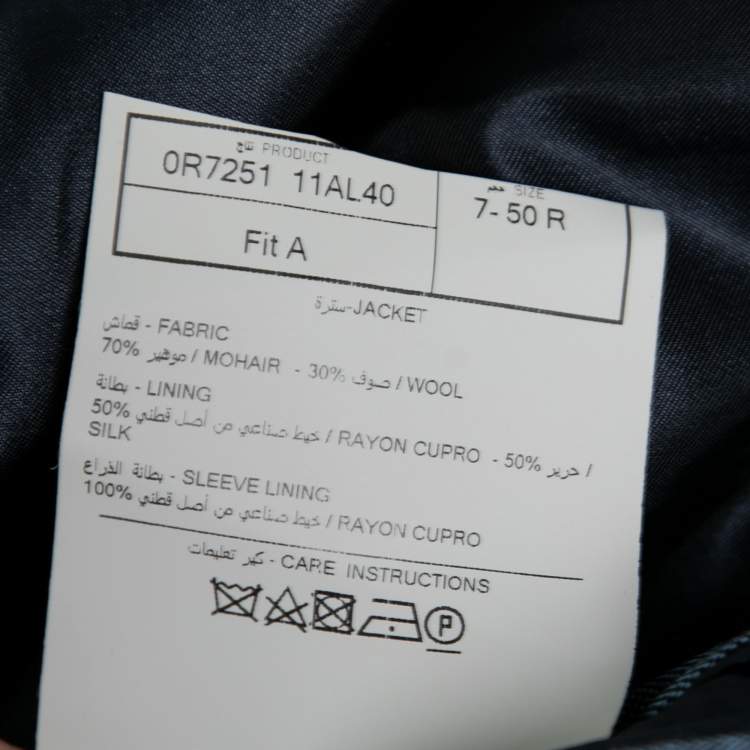 مملوكة مسبقًا Tom Ford Blue Mohair Wool Single Breasted Blazer L