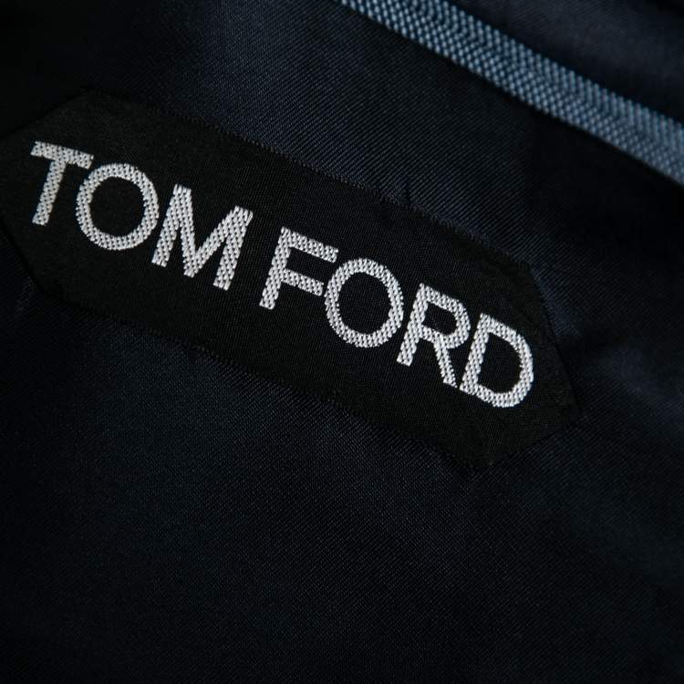مملوكة مسبقًا Tom Ford Blue Mohair Wool Single Breasted Blazer L