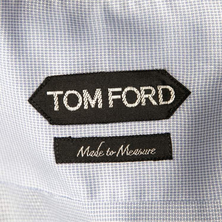 Pre Owned Tom Ford Blue Cotton Button Front Shirt  L
