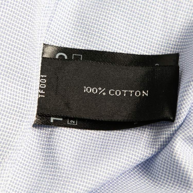 Pre Owned Tom Ford Blue Cotton Button Front Shirt  L