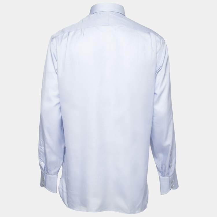 Pre Owned Tom Ford Blue Cotton Button Front Shirt  L