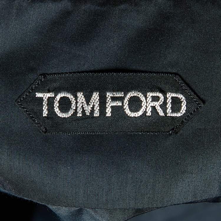 Pre Owned Tom Ford Black Cotton & Silk Stand Collar Shirt M