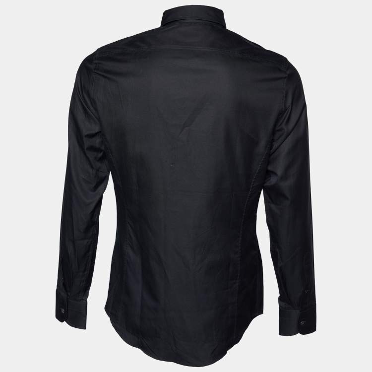 Pre Owned Tom Ford Black Cotton Button Front Shirt M