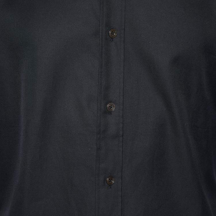 Pre Owned Tom Ford Black Cotton Button Front Shirt M