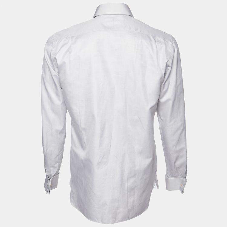 Pre Owned Tom Ford Grey Cotton Long Sleeve Shirt M (EU 39)