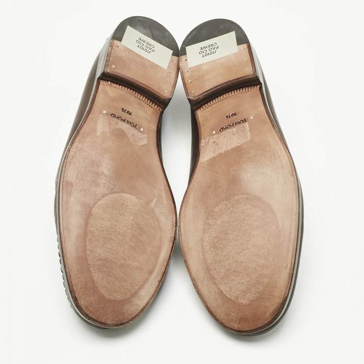 Pre Owned Tom Ford Brown Leather Loafers Size 43.5