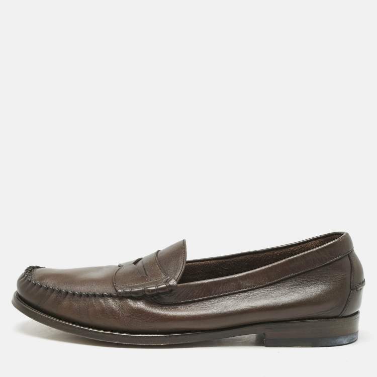 Pre Owned Tom Ford Brown Leather Loafers Size 43.5