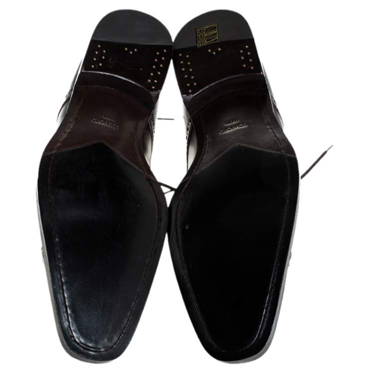 Pre Owned Tom Ford Brown Leather Lace Up Oxfords Size 45