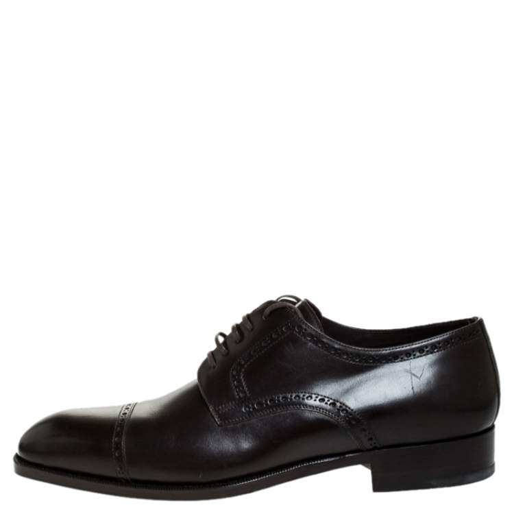 Pre Owned Tom Ford Brown Leather Lace Up Oxfords Size 45