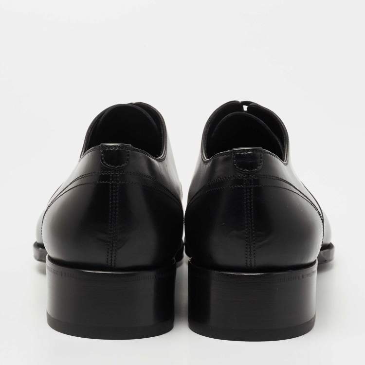 Pre Owned Tom Ford Black Leather Lace Up Oxfords Size 43.5 