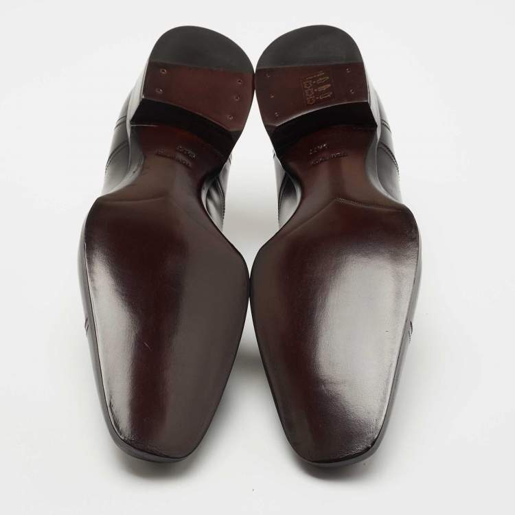 Pre Owned Tom Ford Black Leather Lace Up Oxfords Size 43.5 