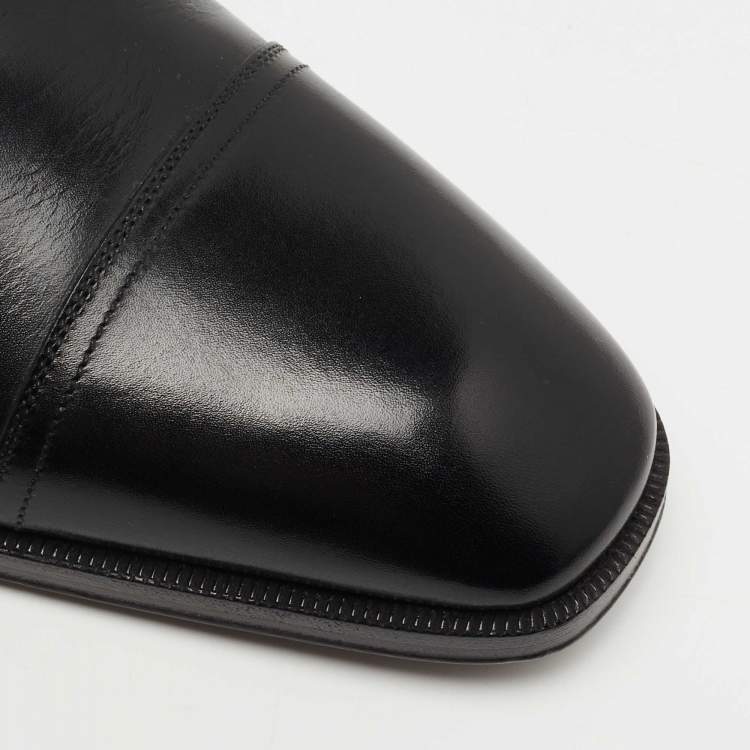 Pre Owned Tom Ford Black Leather Lace Up Oxfords Size 43.5 