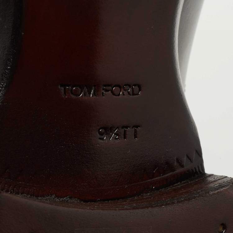 Pre Owned Tom Ford Black Leather Lace Up Oxfords Size 43.5 